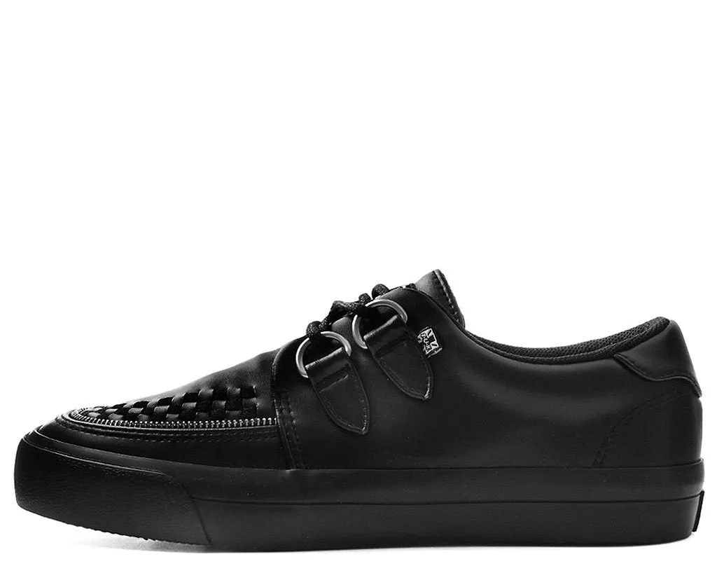 BLACK ZIPPER D-RING CREEPER SNEAKERS
