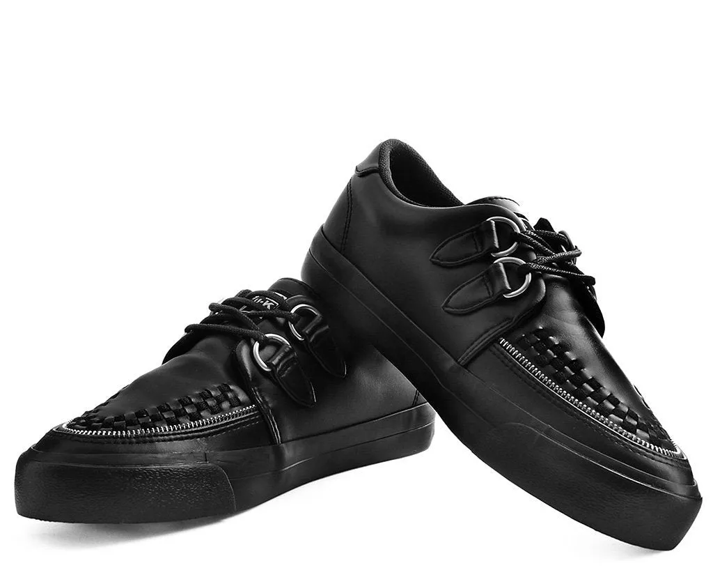 BLACK ZIPPER D-RING CREEPER SNEAKERS