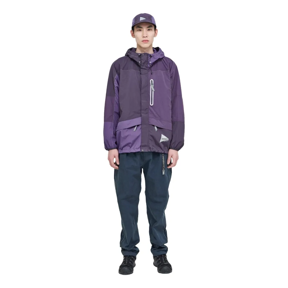 GRAMICCI GRAMICCI x ANDWANDER PATCHWORK WIND HOODIE-PURPLE