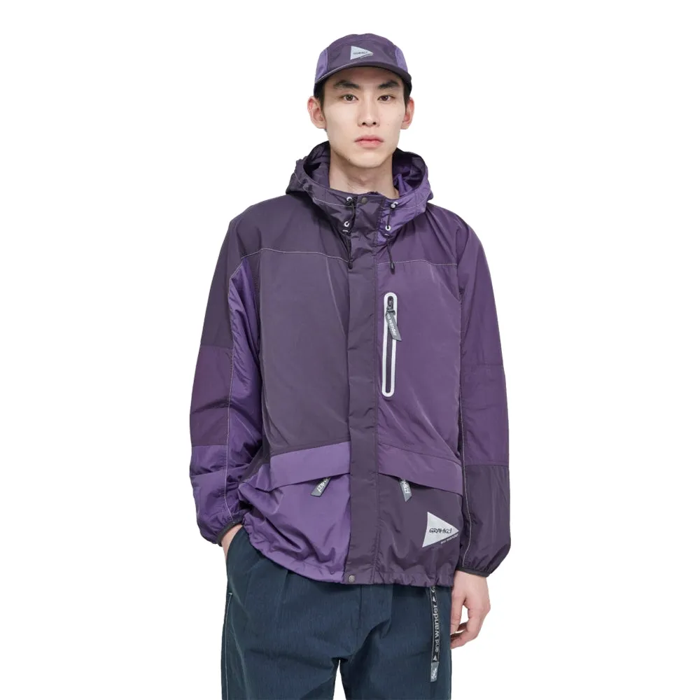 GRAMICCI GRAMICCI x ANDWANDER PATCHWORK WIND HOODIE-PURPLE