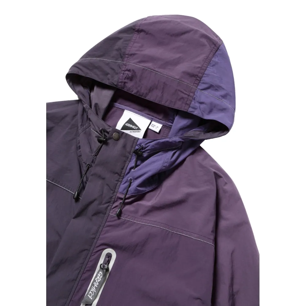 GRAMICCI GRAMICCI x ANDWANDER PATCHWORK WIND HOODIE-PURPLE