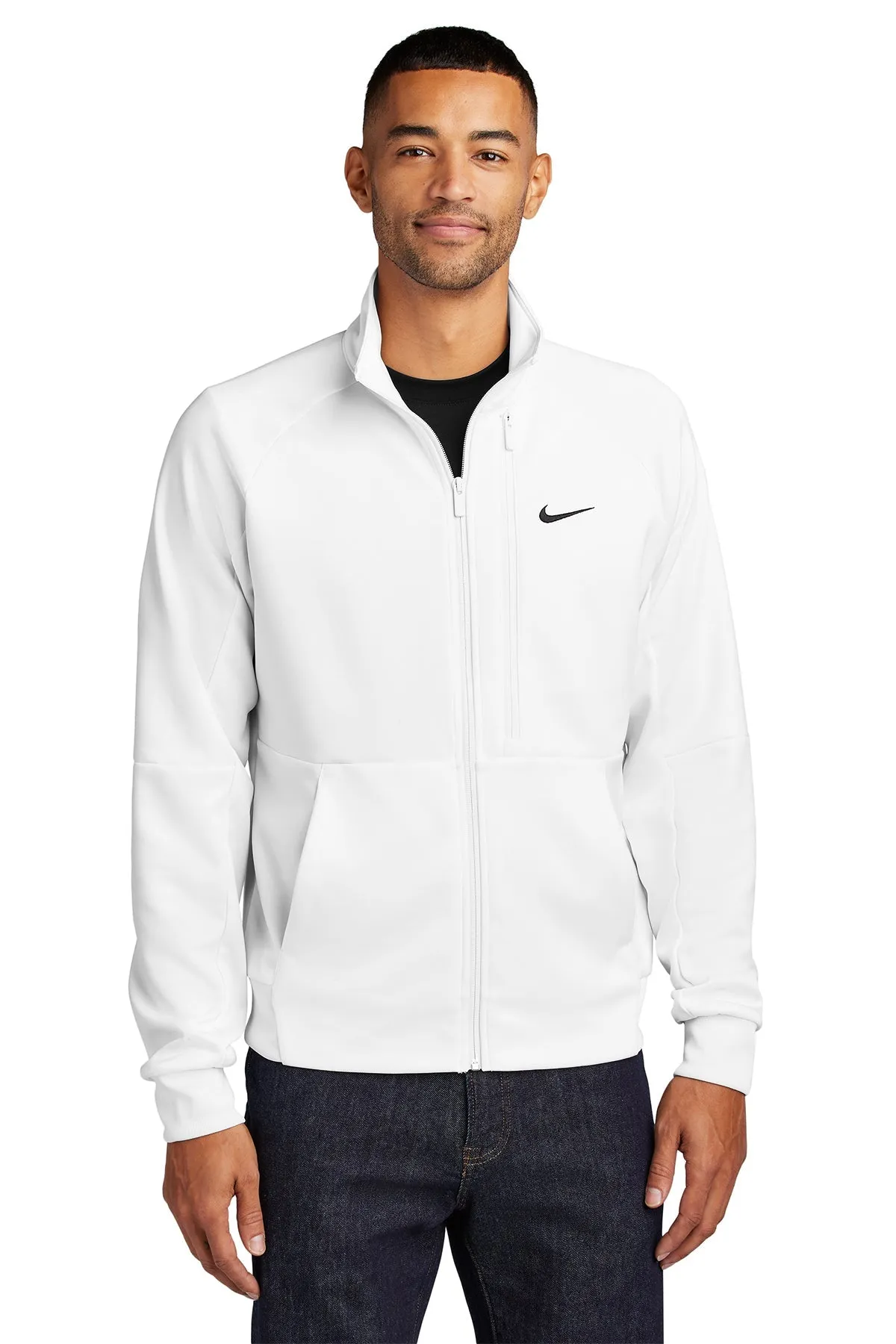 Nike Full-Zip Chest Swoosh Custom Jackets, White