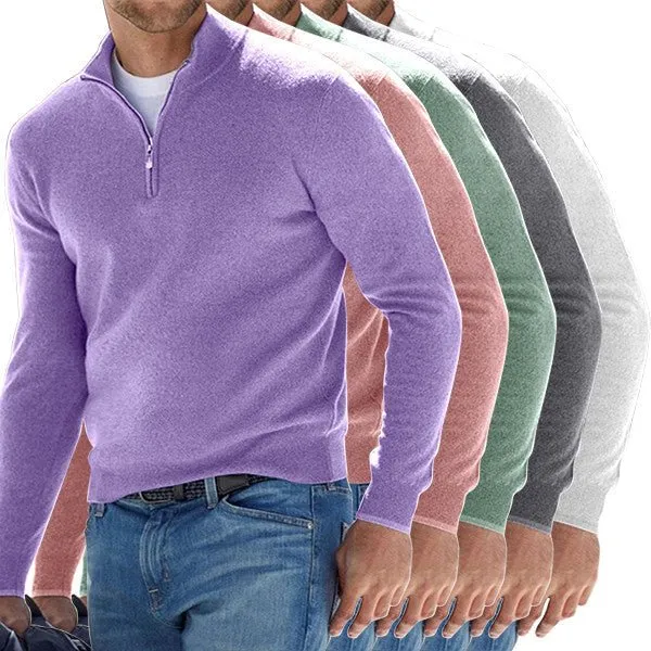Rocco™ | Cashmere Zipper Basic Sweater för män