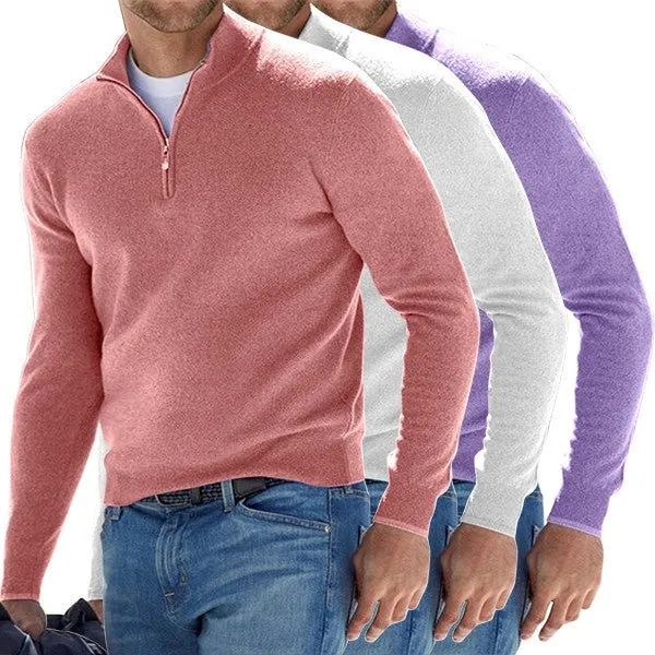 Rocco™ | Cashmere Zipper Basic Sweater för män