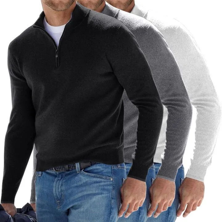 Rocco™ | Cashmere Zipper Basic Sweater för män