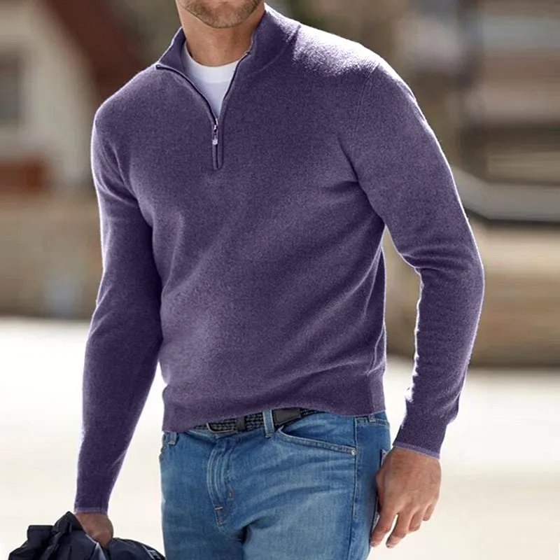 Rocco™ | Cashmere Zipper Basic Sweater för män