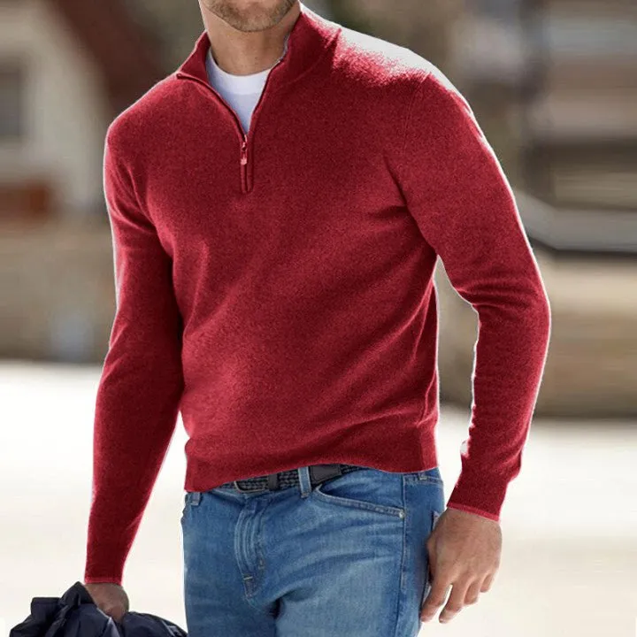 Rocco™ | Cashmere Zipper Basic Sweater för män