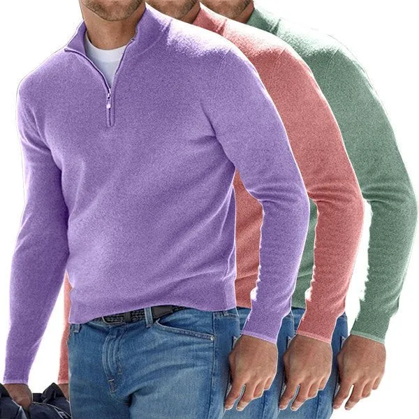 Rocco™ | Cashmere Zipper Basic Sweater för män