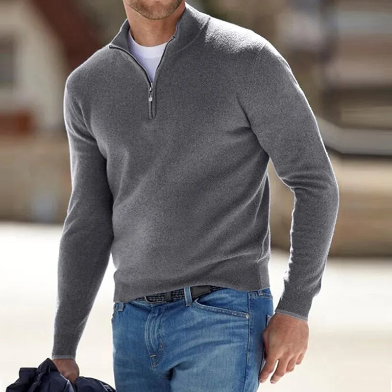 Rocco™ | Cashmere Zipper Basic Sweater för män