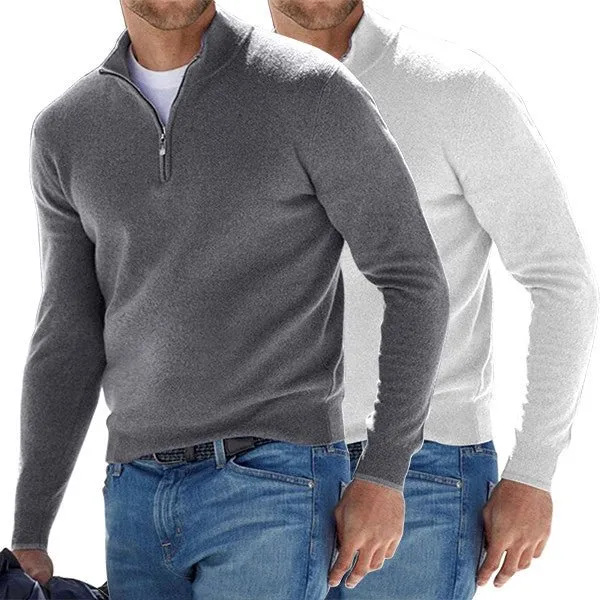 Rocco™ | Cashmere Zipper Basic Sweater för män