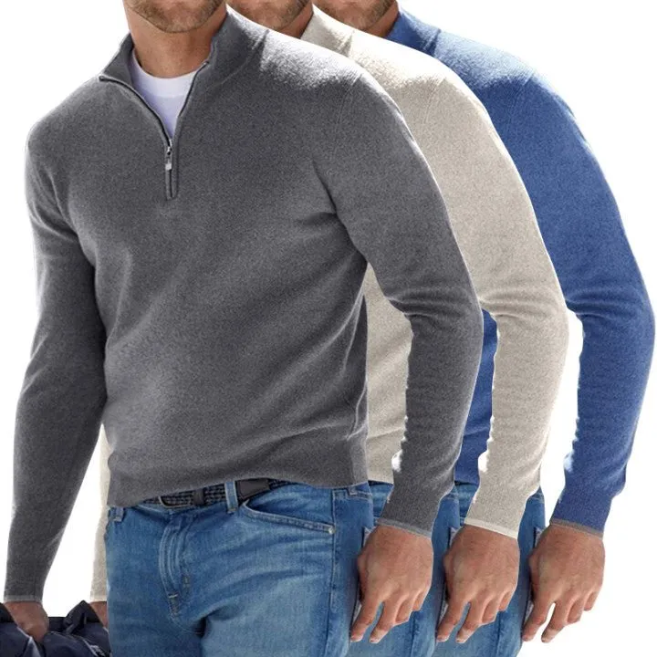 Rocco™ | Cashmere Zipper Basic Sweater för män