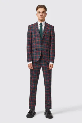 Woolf Slim Fit Green Tartan Suit - ARCHIVE