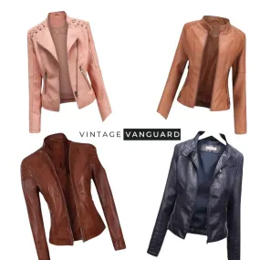 Y2K Leather Front Zipper Jackets: 10 Pcs
